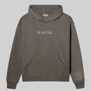 Do Not Fear Grey Unisex Hoodie size Large